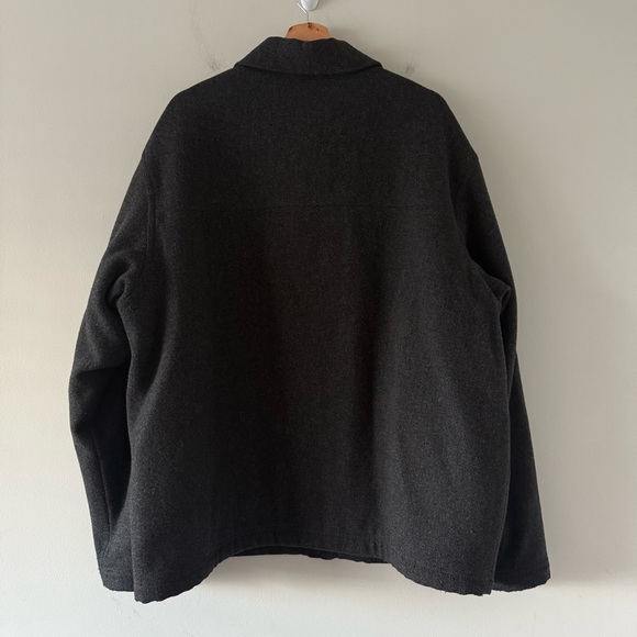 Vintage Abercrombie & Fitch Wool Bomber Jacket Full Zip Quilted Mens XL Gray 90s - Picture 2 of 14